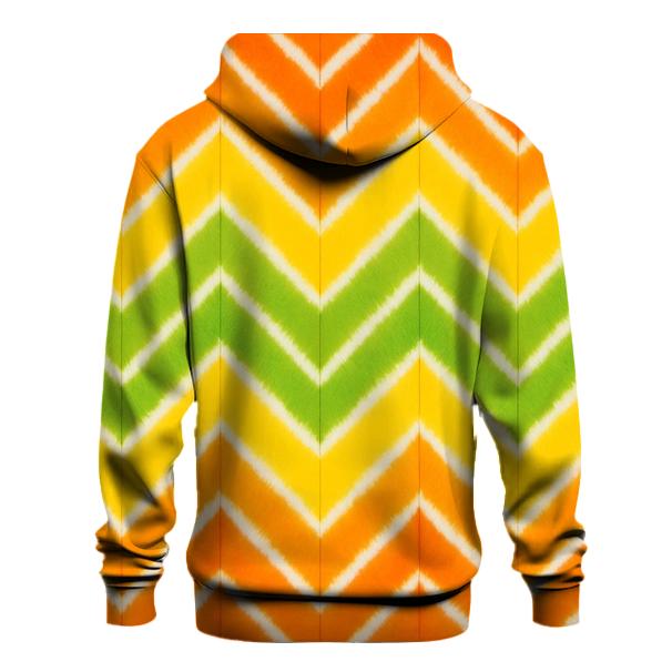 Citrus Cascade Accordion Chevron zip-up hoodies