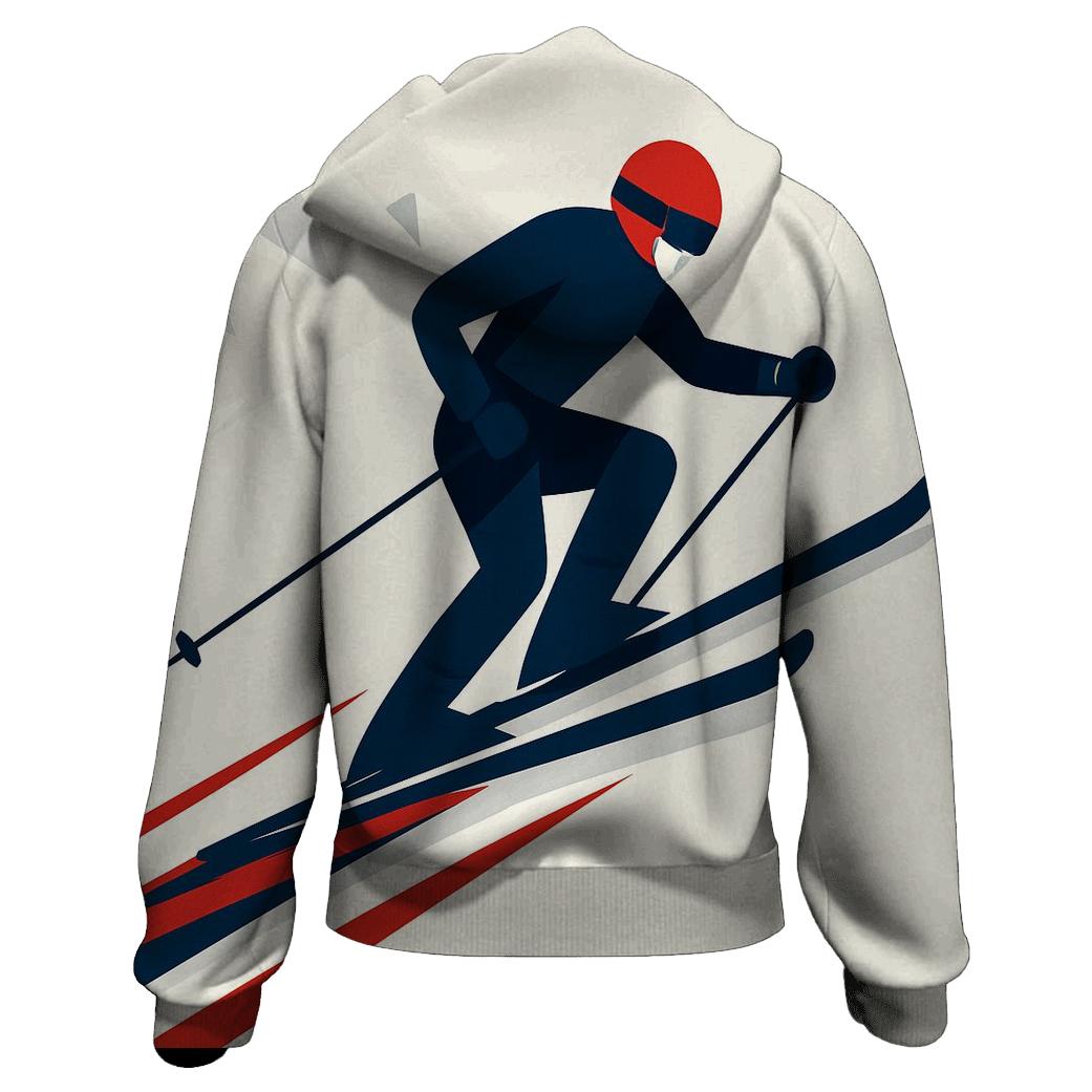 Alpine Ski Descent Motion Lines zip-up hoodies