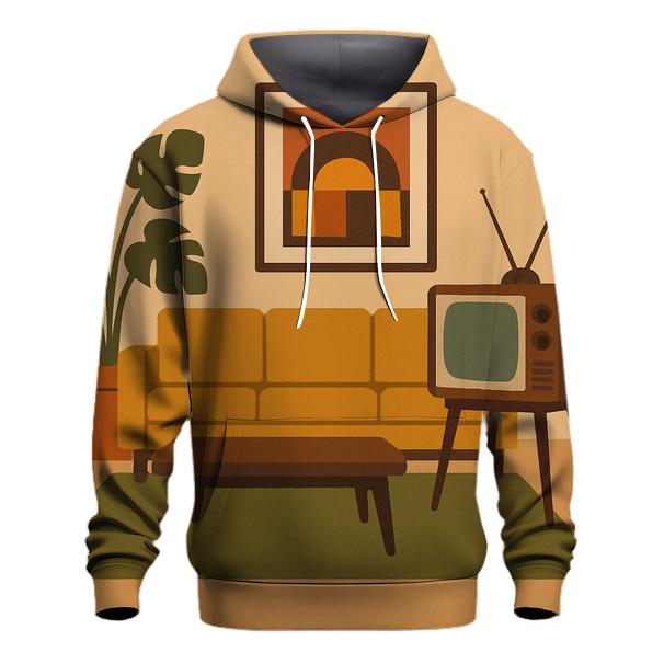 Retro Living Room Chill graphic hoodies