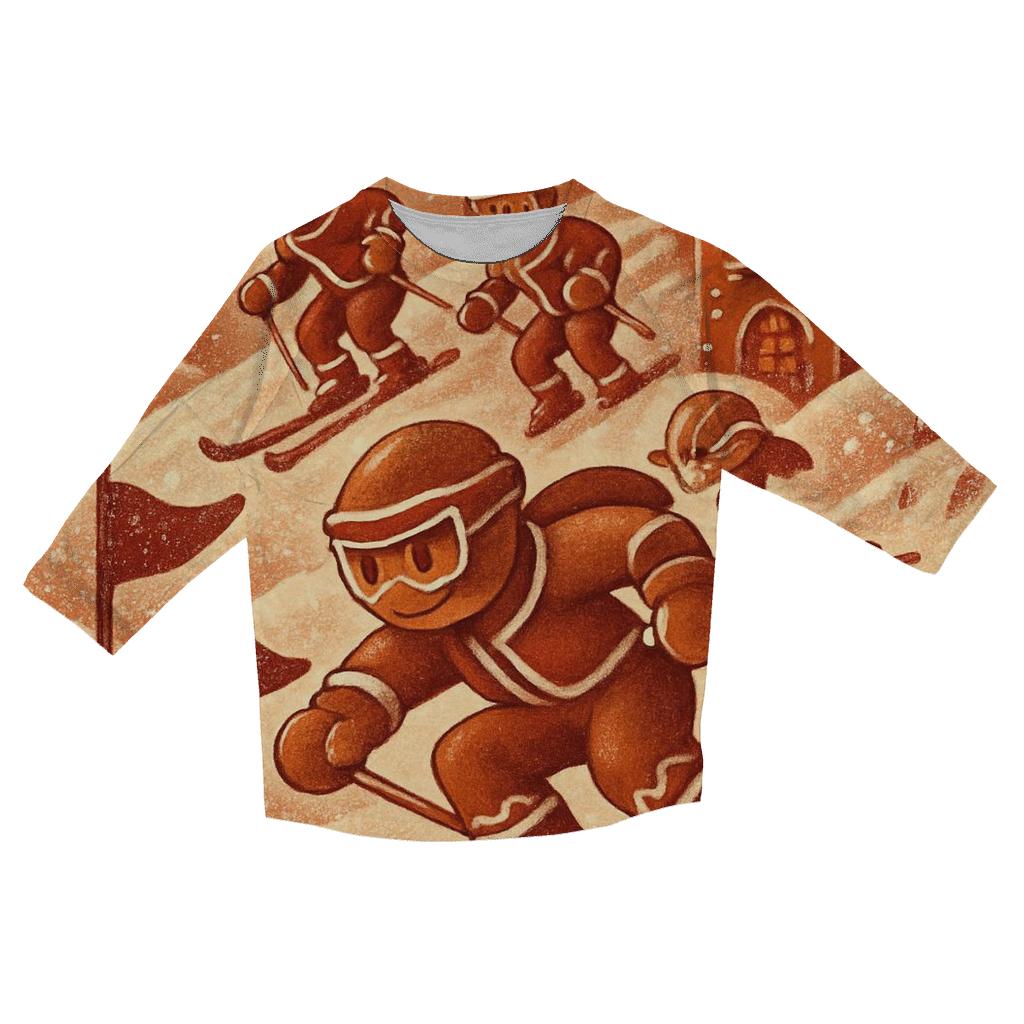 Gingerbread Alpine Ski Race custom 3/4 sleeve shirts