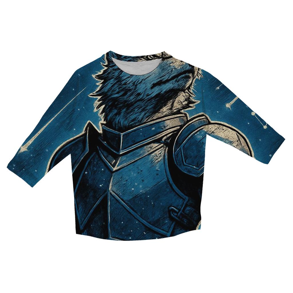 Starlit Samurai Wolf stylish quarter sleeve tops
