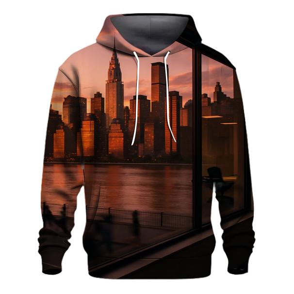 Sunset Reflections In Long Island City Windows zip-up hoodies