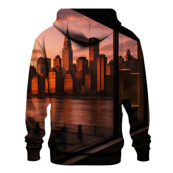 Sunset Reflections In Long Island City Windows zip-up hoodies