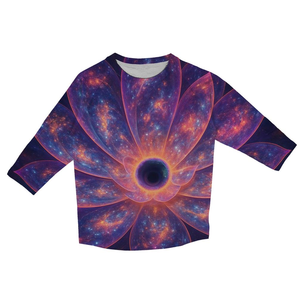 Quantum Lotus Galaxy Bloom fashion 3/4 sleeve shirts