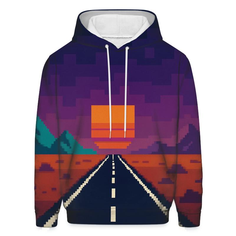 Pixel Desert Drive premium hoodies