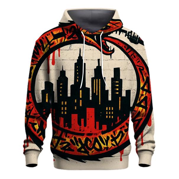 Urban Graffiti Ouroboros Skyline printed hoodies