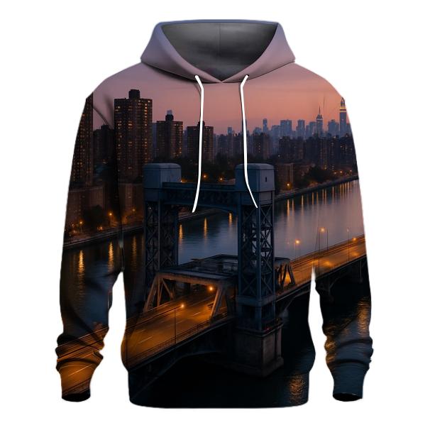 Harlem River Bridge And Uptown Skyline Dusk custom hoodies