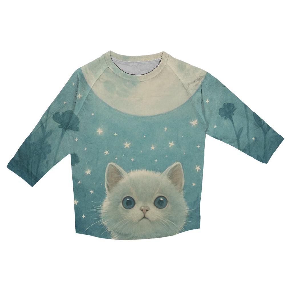 Moonlit Garden Stargazer Kitten trendy 3/4 sleeve tops