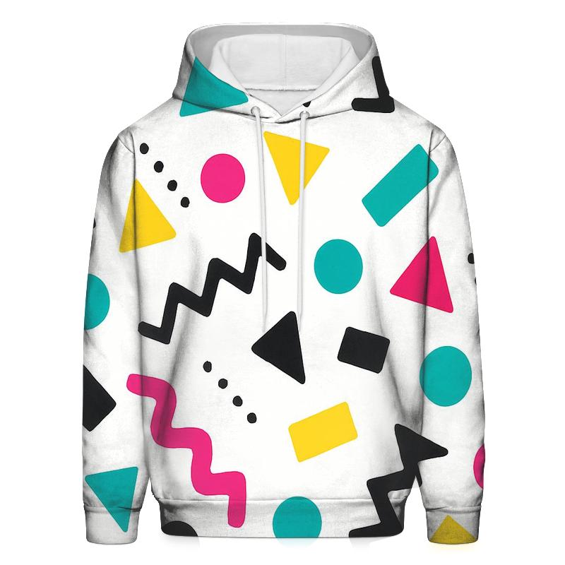 Neon Shuffle Shapes zip-up hoodies