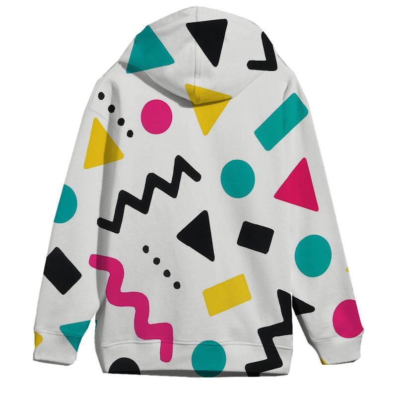 Neon Shuffle Shapes zip-up hoodies