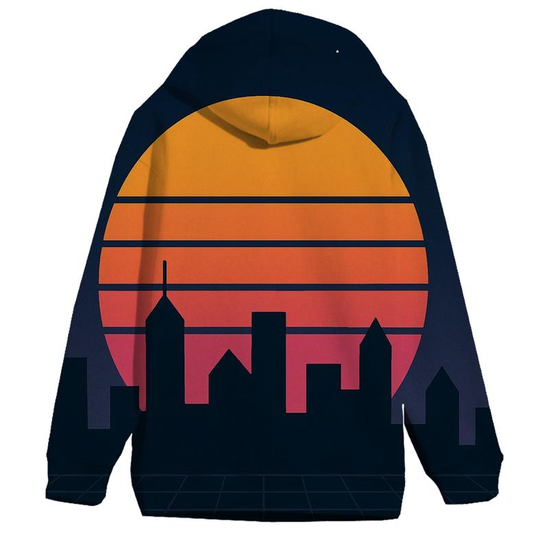 Retro Metro Skyline custom hoodies