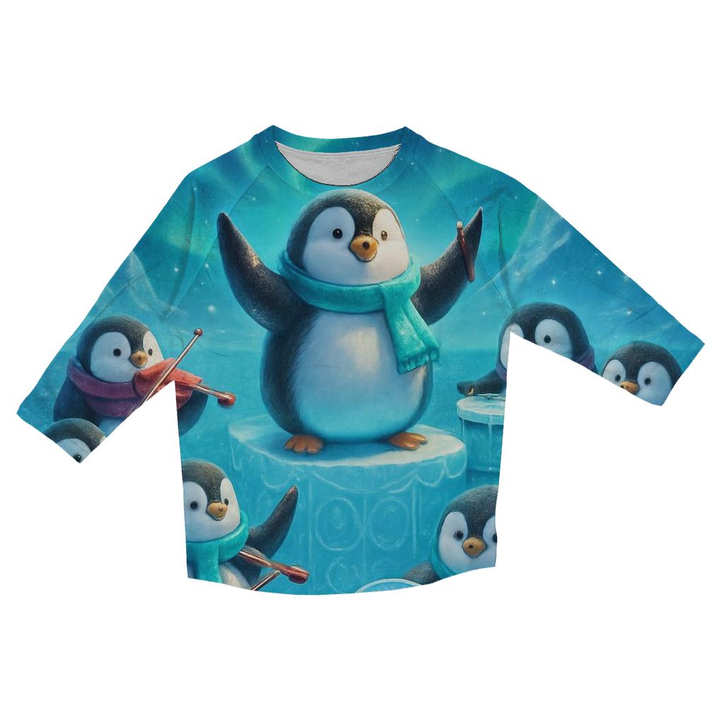 North Pole Penguin Ice Orchestra fashion 3/4 sleeve shirts
