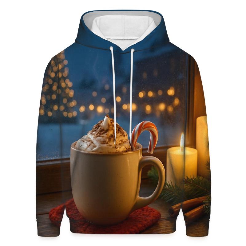 CandlelitWindowsillChristmasCocoa zip-up hoodies