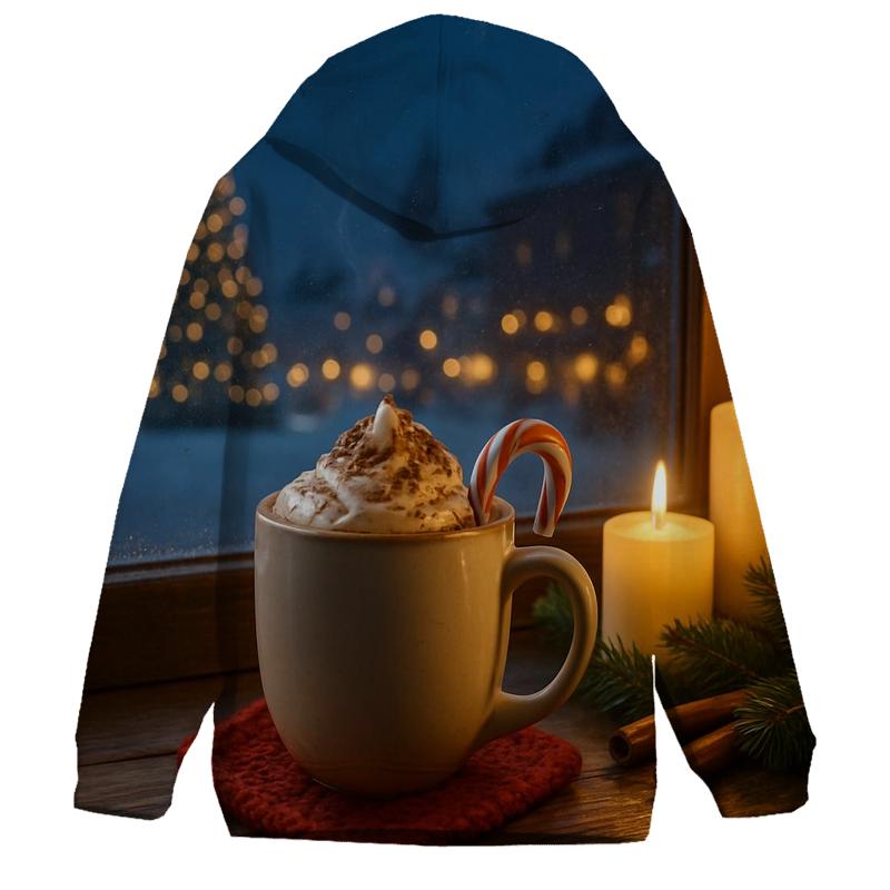CandlelitWindowsillChristmasCocoa zip-up hoodies