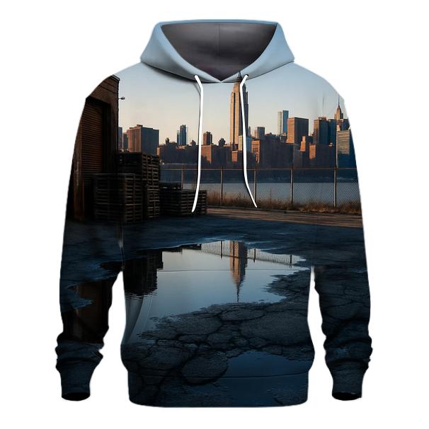 Brooklyn Industrial Waterfront And Midtown Silhouette premium hoodies