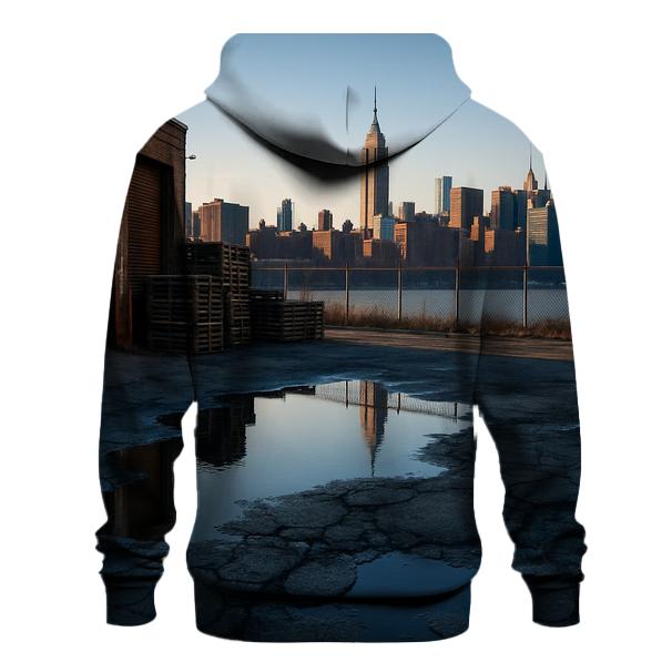 Brooklyn Industrial Waterfront And Midtown Silhouette premium hoodies