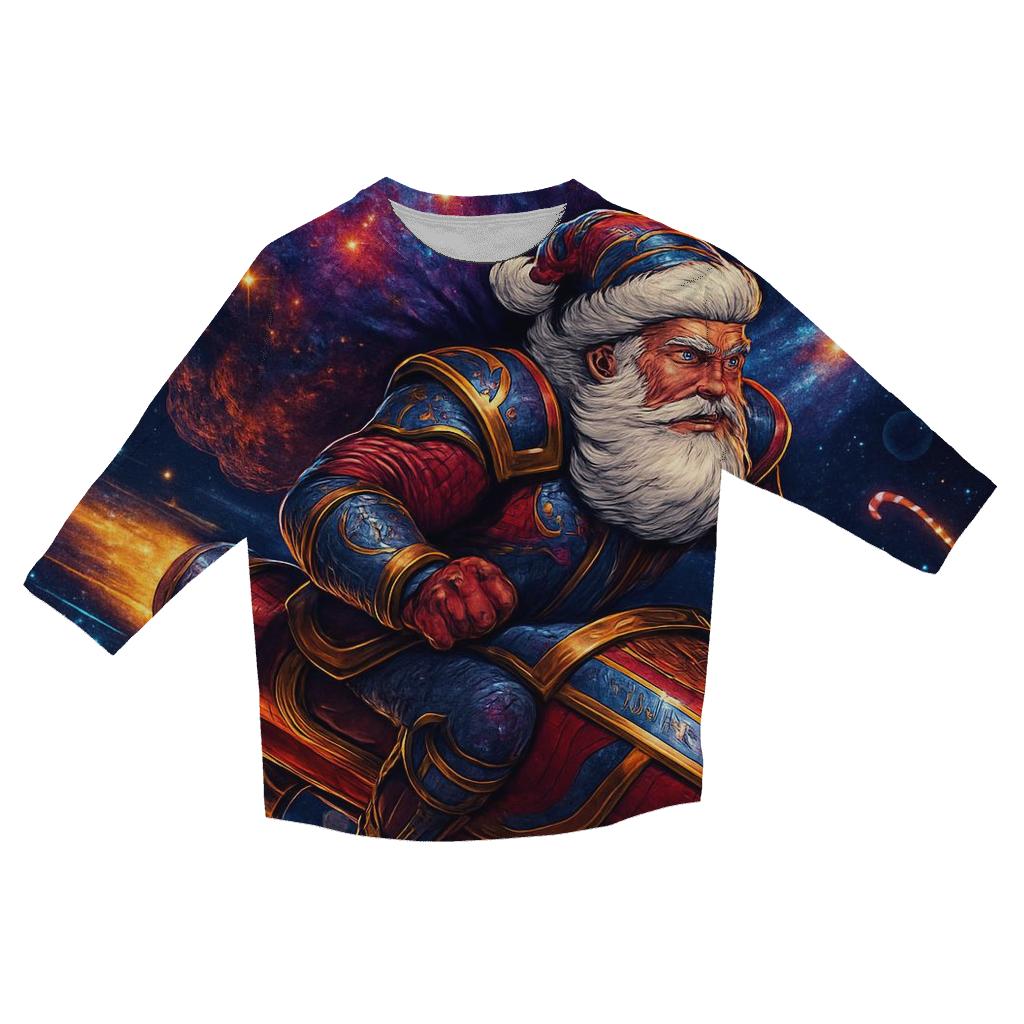 Galactic Sleigh Rider Santa stylish quarter sleeve tops