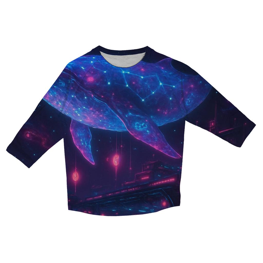 Neon Whale Through The Star Harbor designer 3/4 sleeve blouses
