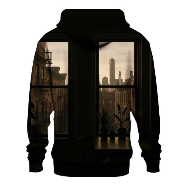 Skyline Framed Through A Brooklyn Brownstone Window hoodie styles