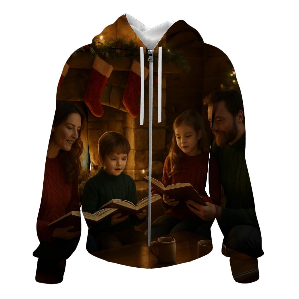 FiresideCarolsOnChristmasEve embroidered hoodies
