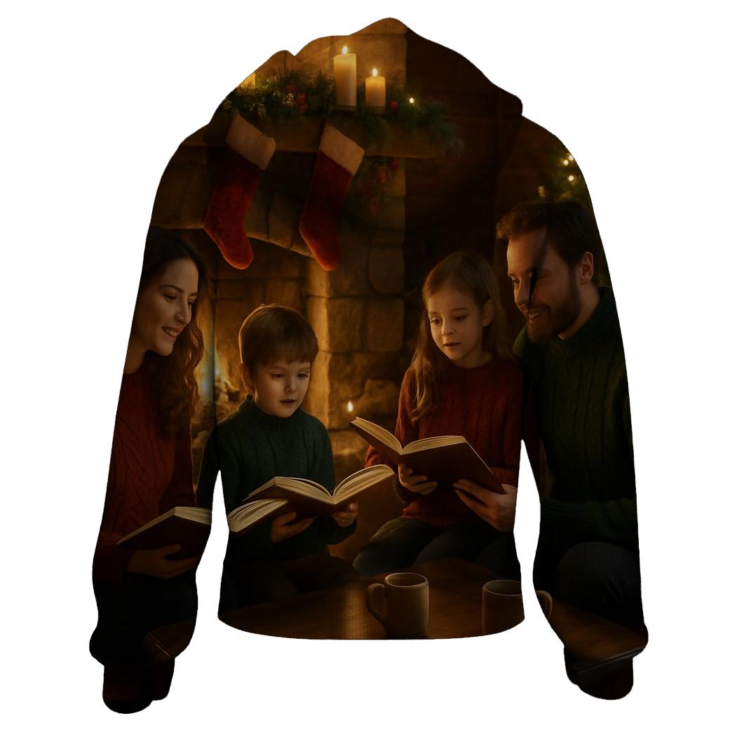 FiresideCarolsOnChristmasEve embroidered hoodies
