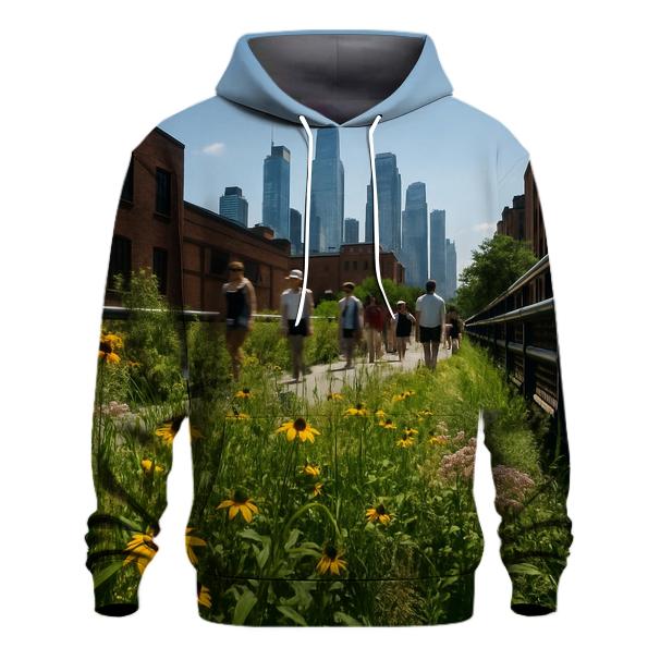 Noon Heat Haze Over Midtown From The High Line embroidered hoodies