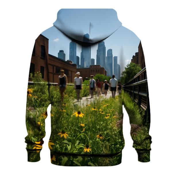 Noon Heat Haze Over Midtown From The High Line embroidered hoodies