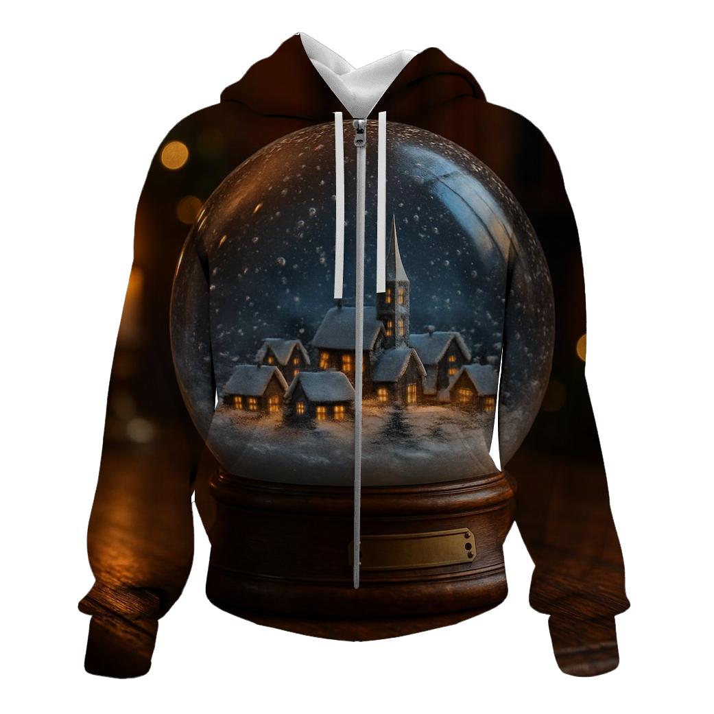 SnowglobeVillageChristmasTwilight pullover hoodies