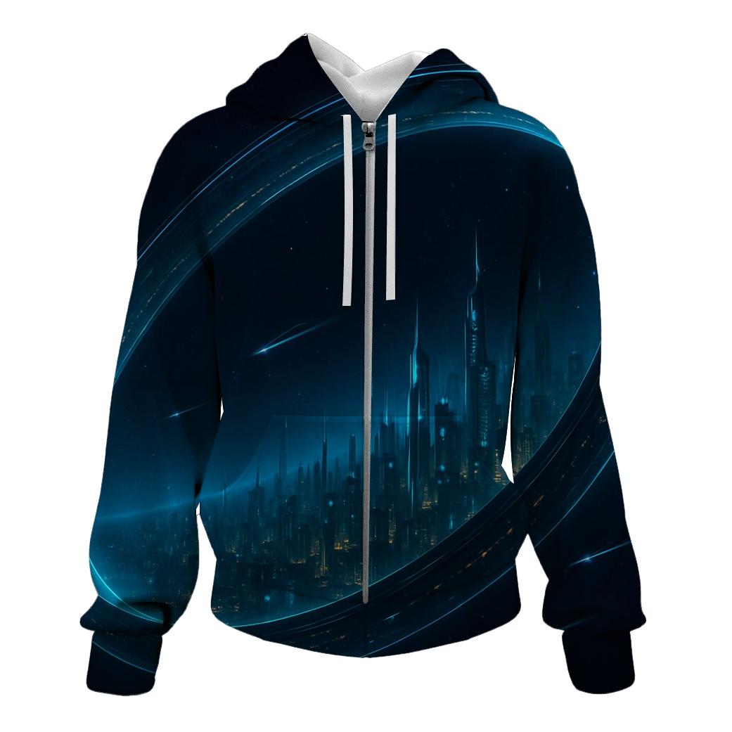 Chrono Orbit Cityscape hoodie styles
