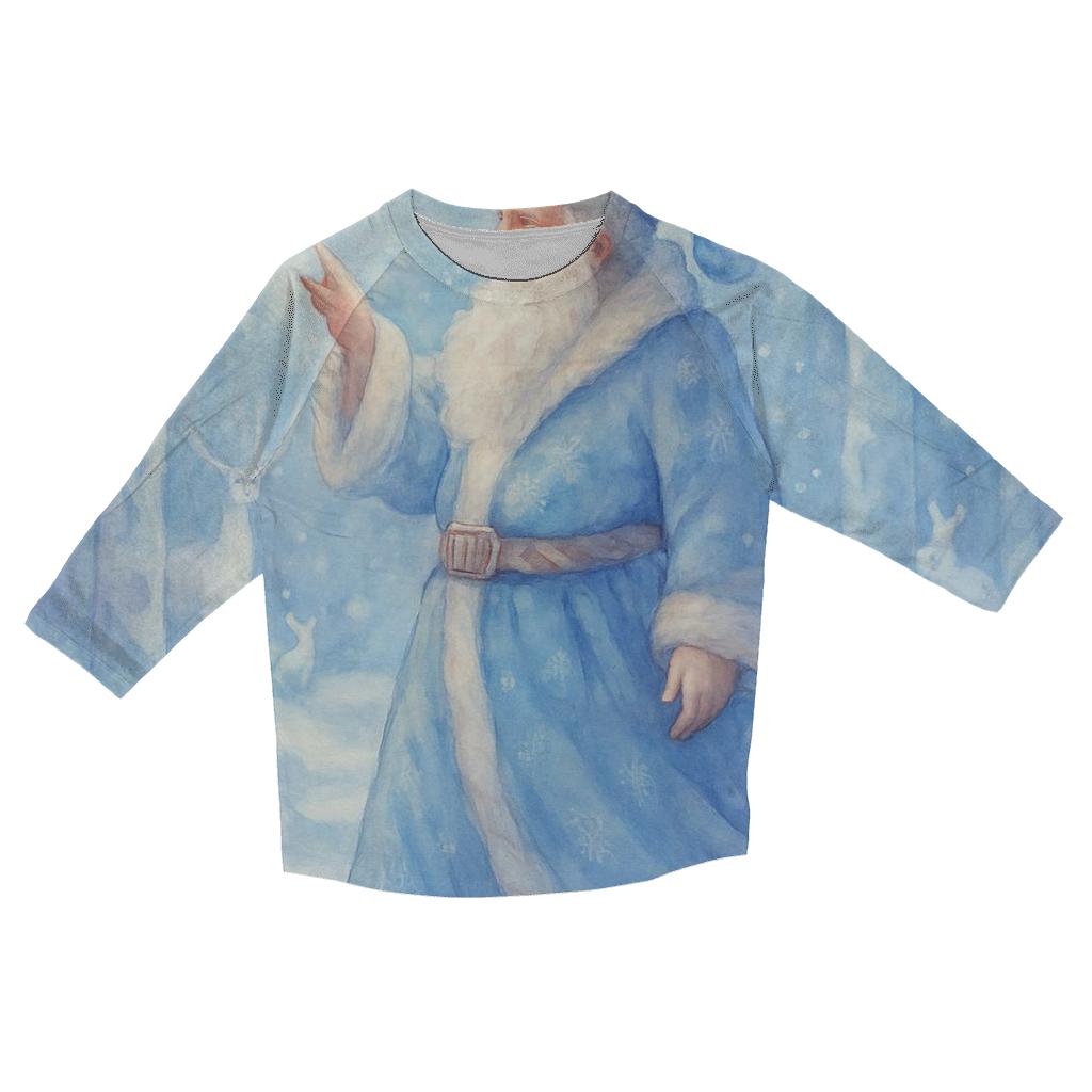 Frosted Crystal Forest Santa personalized 3/4 sleeve tees