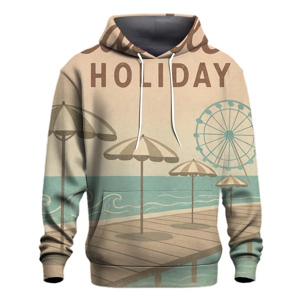 Vintage Beach Boardwalk Advertisement embroidered hoodies