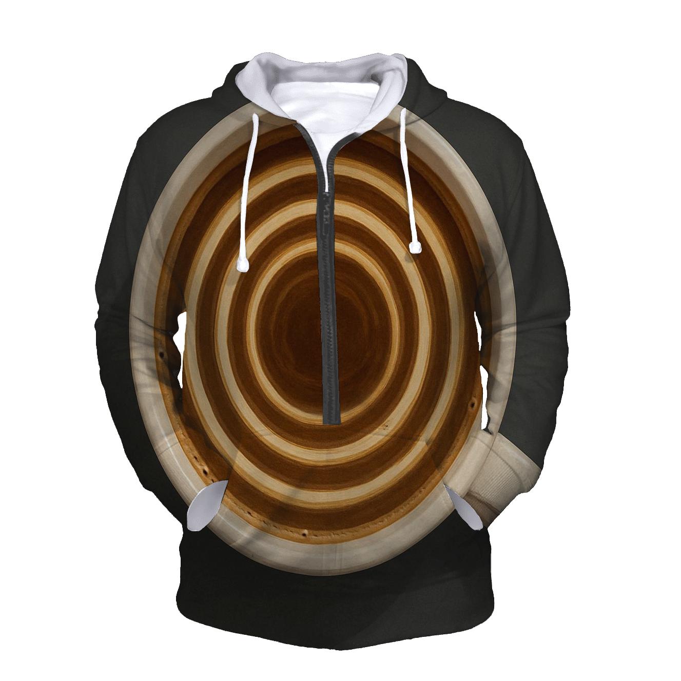 Cream Ripple Topview zip-up hoodies