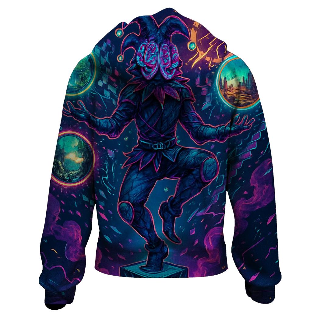 Neon Jester Of Broken Dimensions graphic hoodies