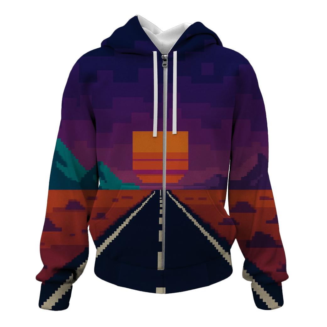 Pixel Desert Drive premium hoodies
