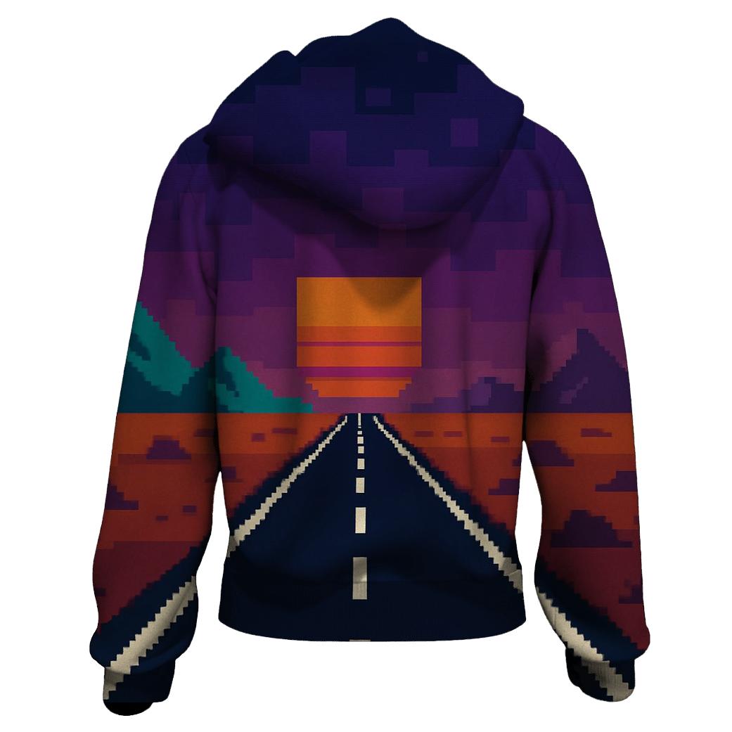 Pixel Desert Drive premium hoodies