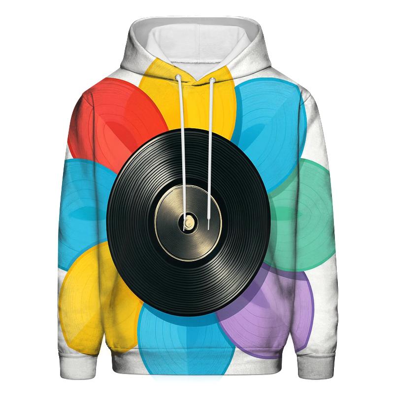 Rainbow Vinyl Bloom printed hoodies
