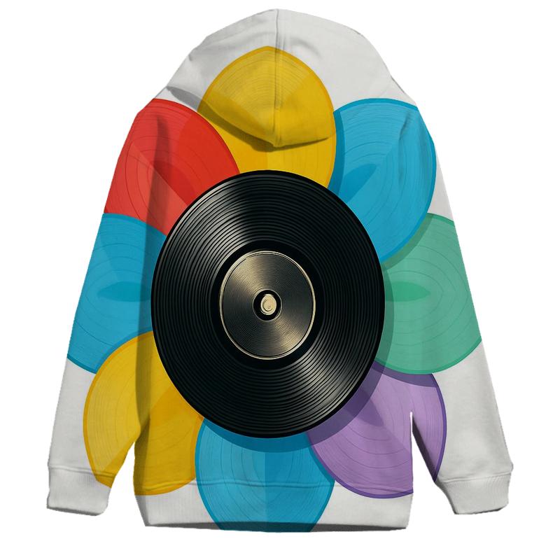 Rainbow Vinyl Bloom printed hoodies