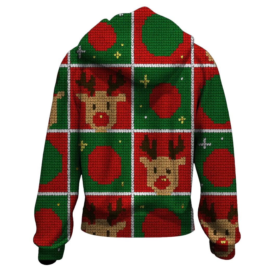 Reindeer Polka Parade Grid custom hoodies