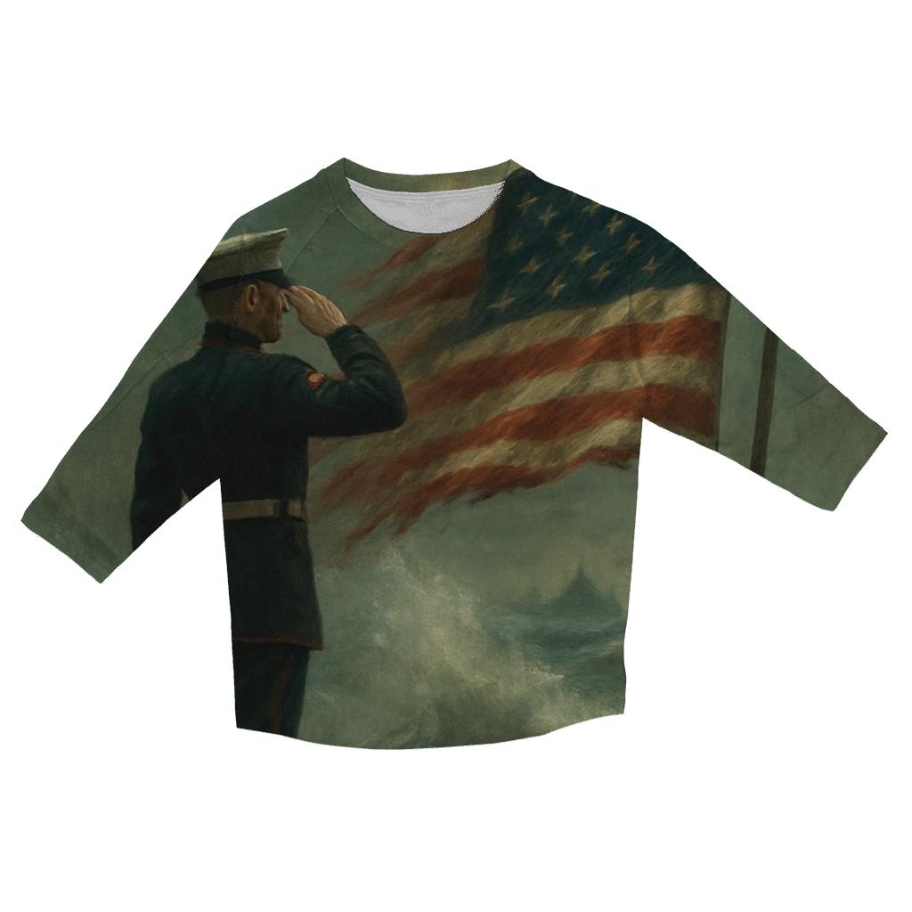 Silent Salute At The Sea Wall fashion 3/4 sleeve shirts