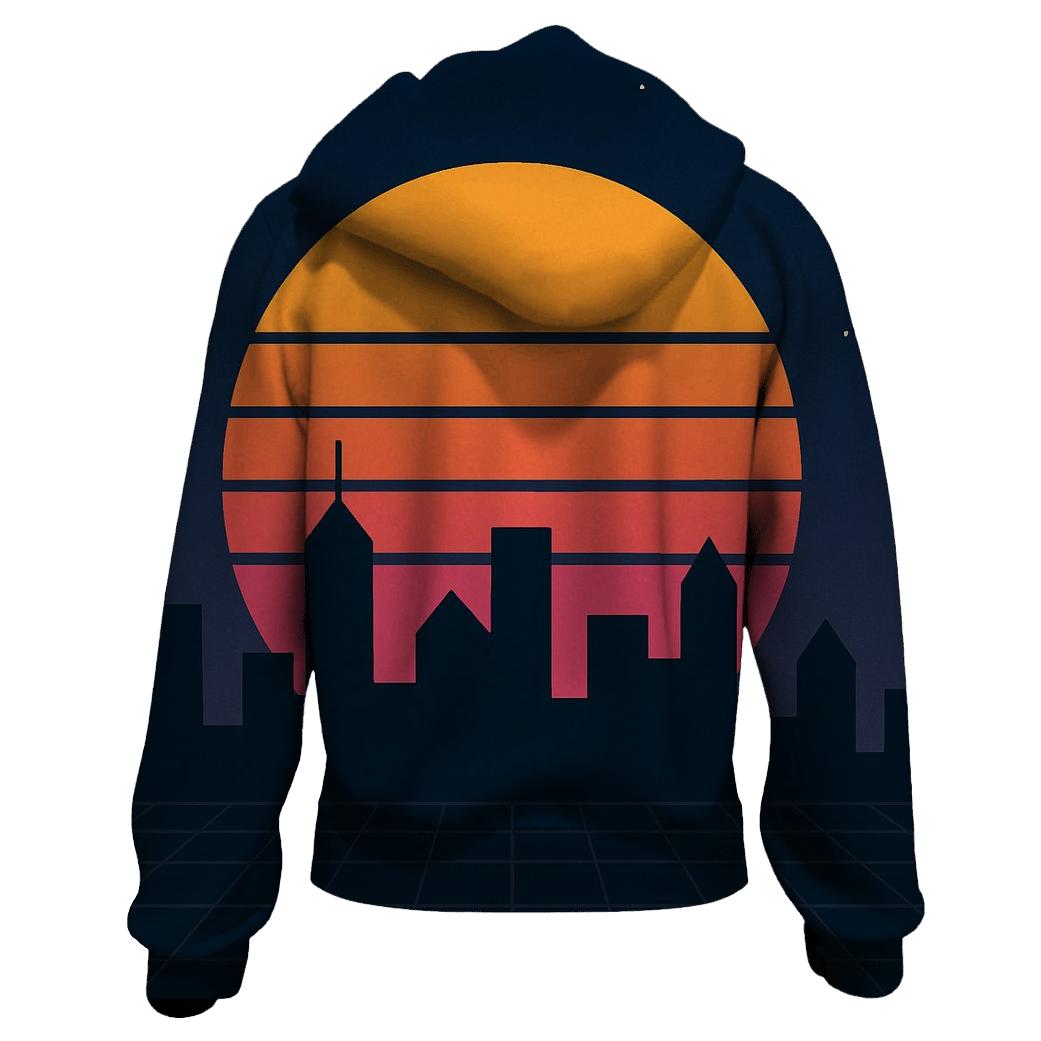Retro Metro Skyline designer hoodies