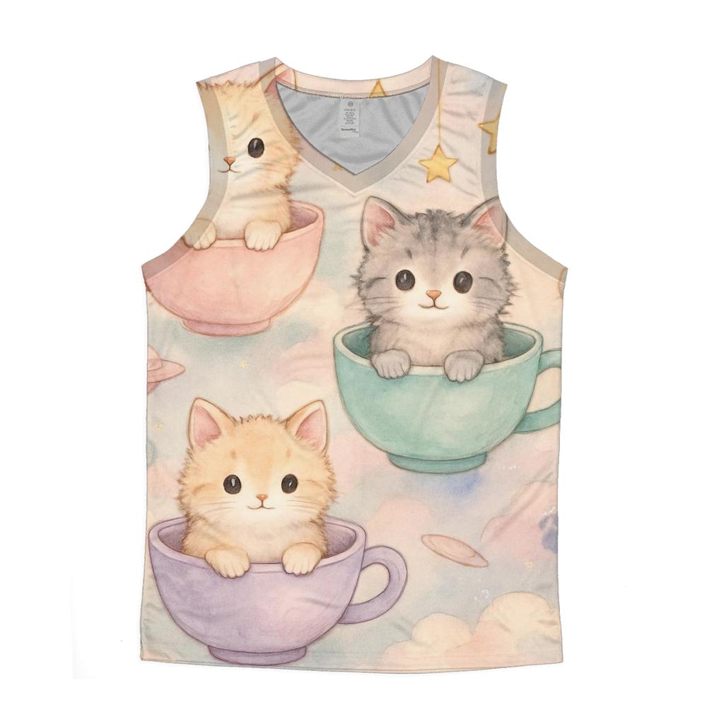 Pastel Dream Tea Party Kittens custom tank tops