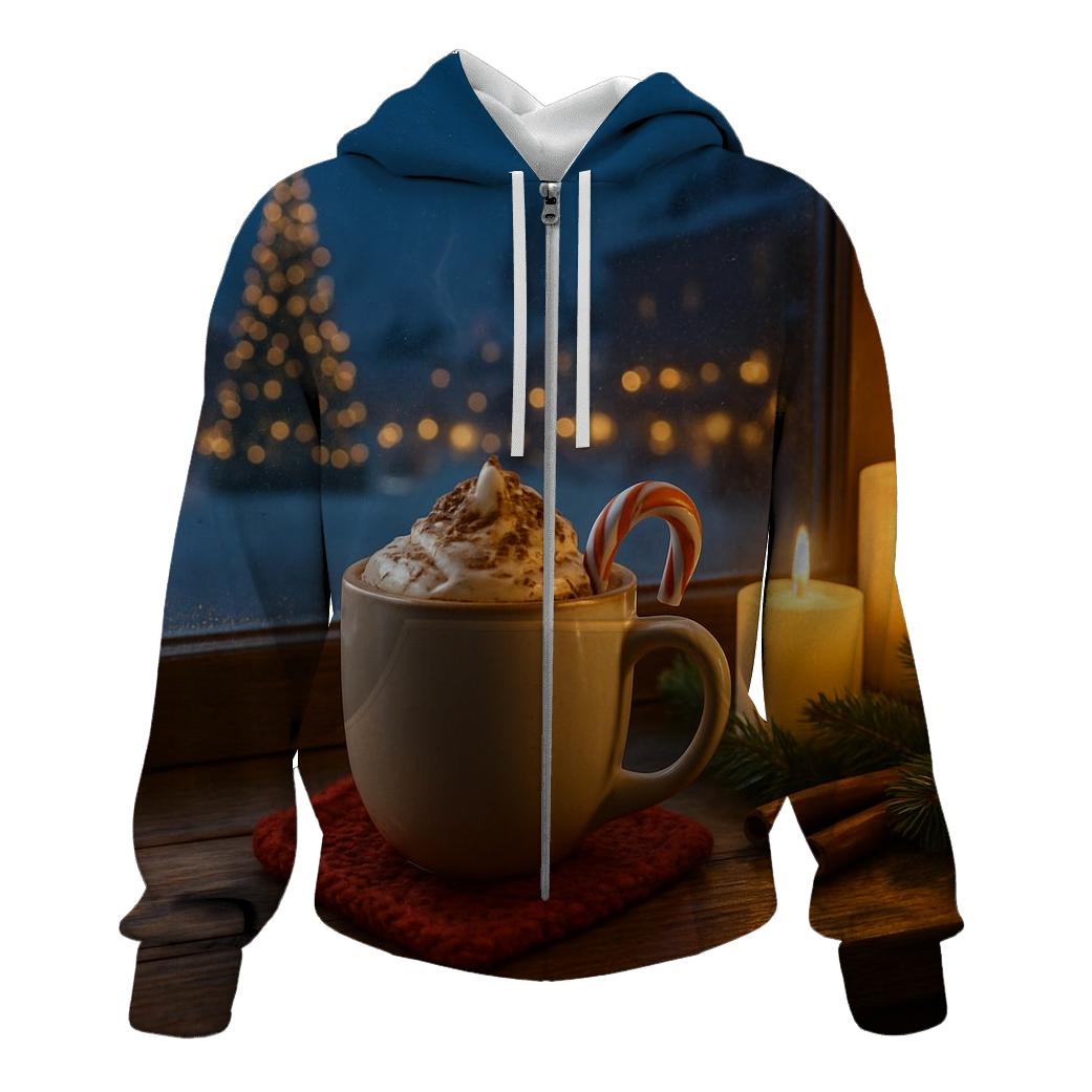 CandlelitWindowsillChristmasCocoa designer hoodies