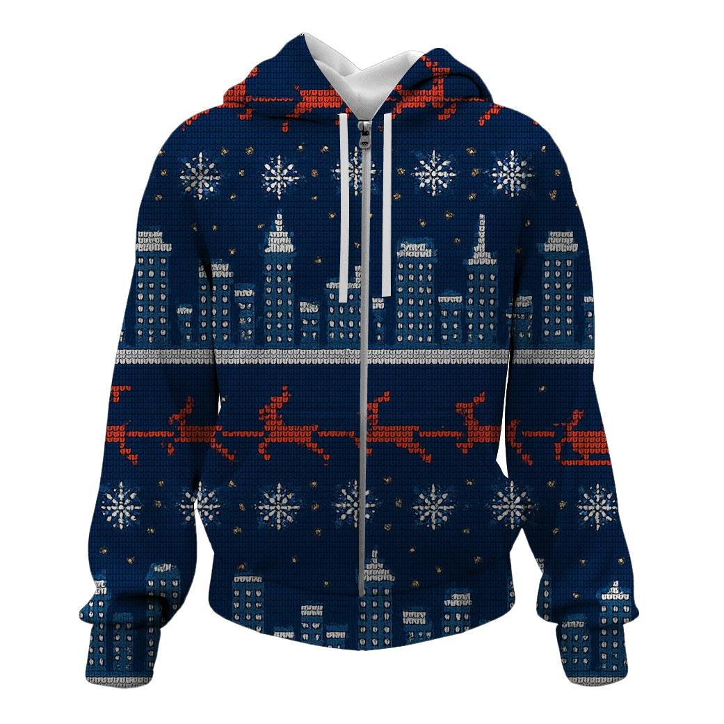 Midnight Sleigh Skyline Stripes lightweight hoodies