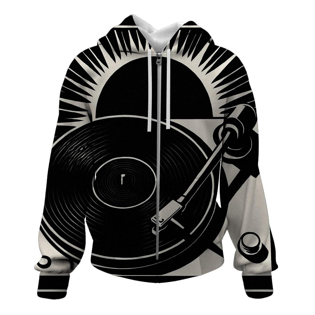 Monochrome Turntable Eclipse printed hoodies