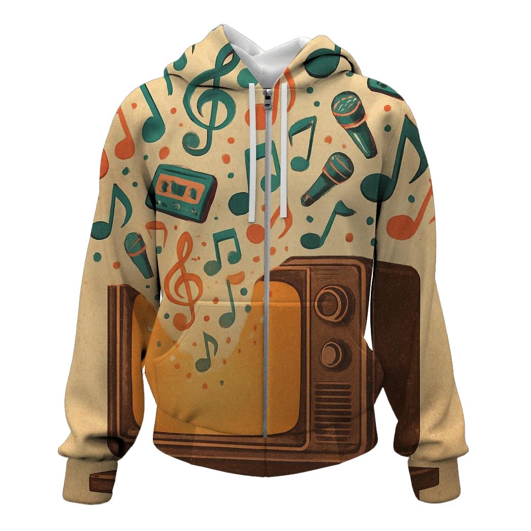 Retro TV Music Portal embroidered hoodies