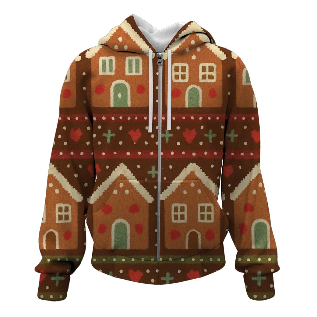 Gingerbread House Confetti Lanes pullover hoodies