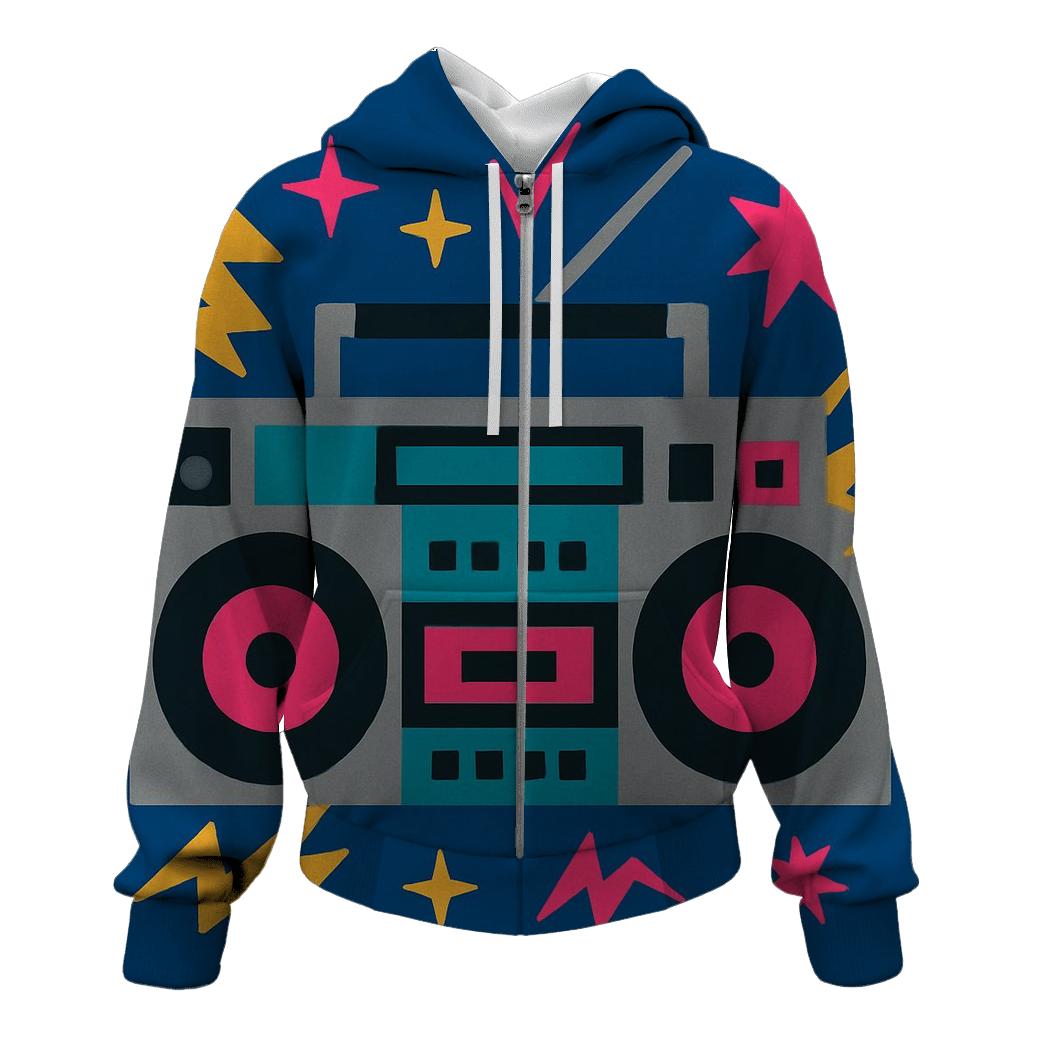 Boom Box Flash Frame embroidered hoodies