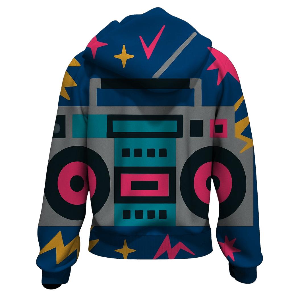Boom Box Flash Frame embroidered hoodies