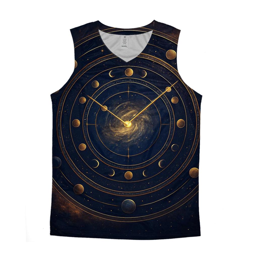 Chrono Rings Of The Celestial Clock graphic print tank tops