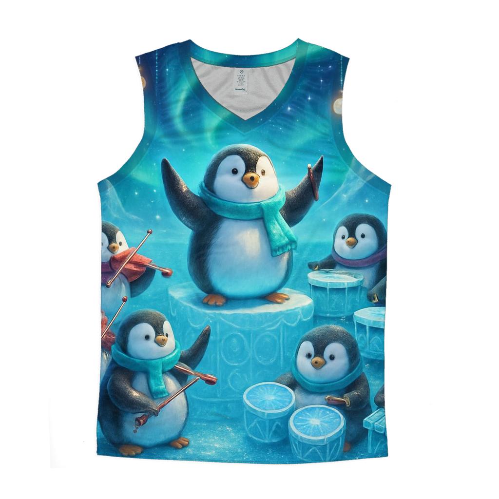 North Pole Penguin Ice Orchestra casual summer tank tops